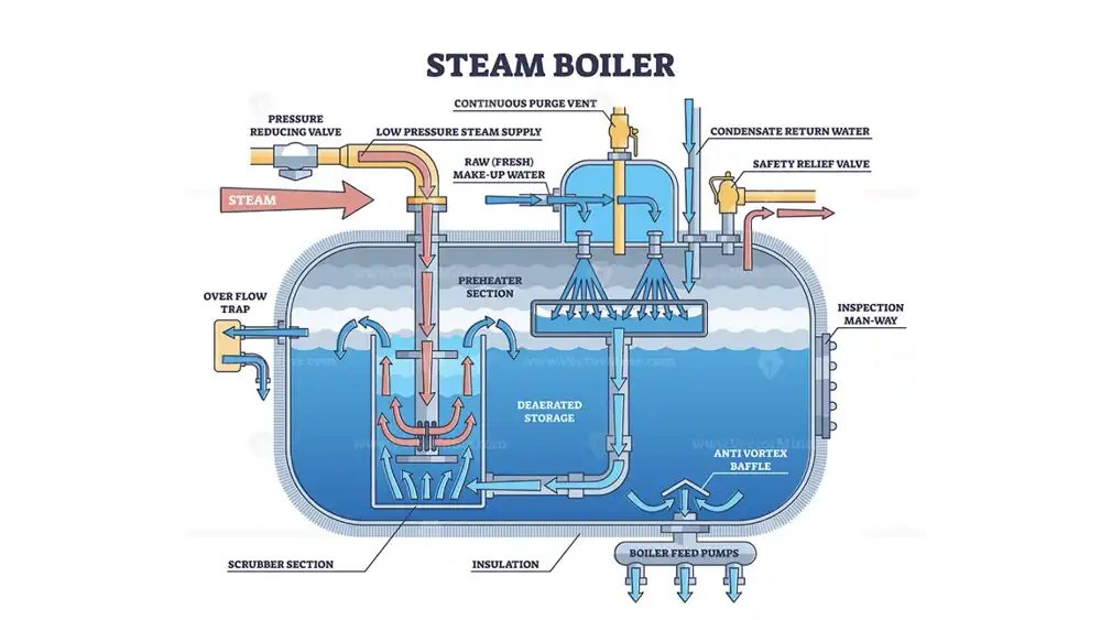 steam boiler working principle