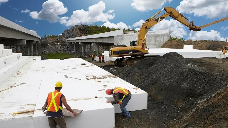 styrofoam blocks for road construction