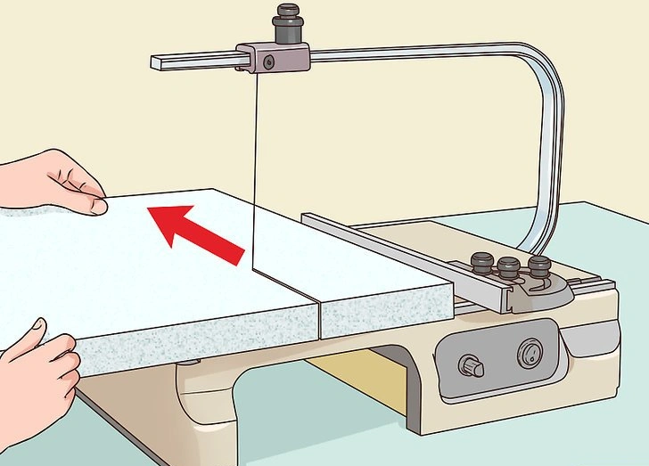 Heat a wire cutter to slice through foam