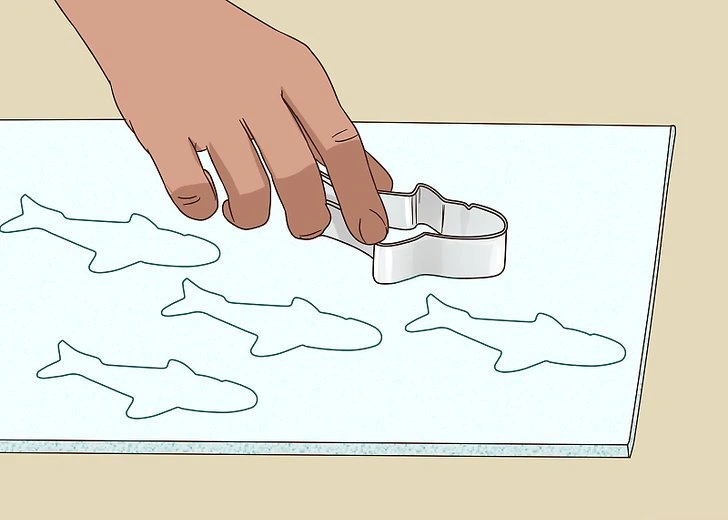 Use cookie cutters to cut foam