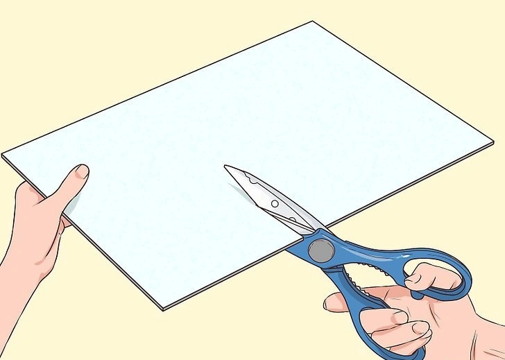 Use scissors to cut through foam