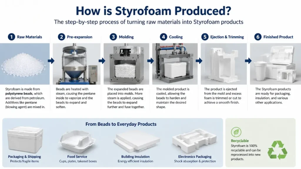 how is styrofoam produced