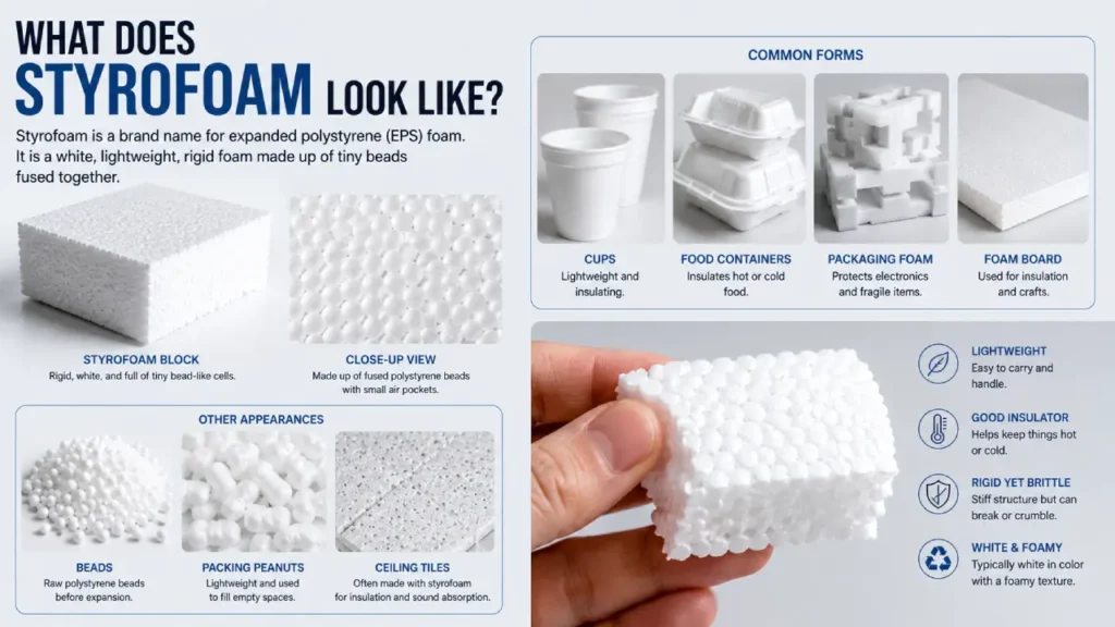 what does styrofoam look like