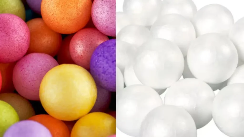 different styrofoam balls