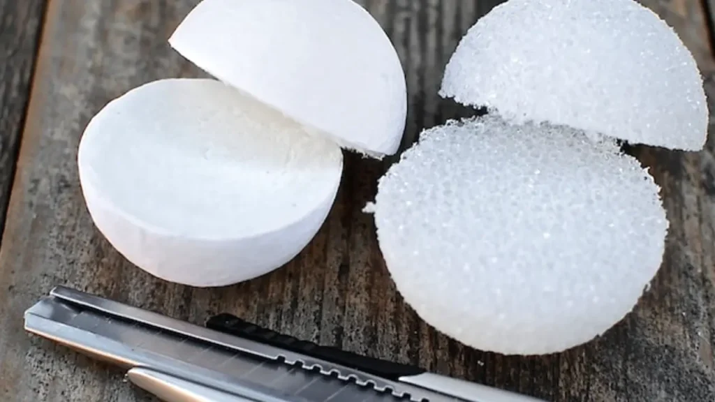 how to cut styrofoam balls