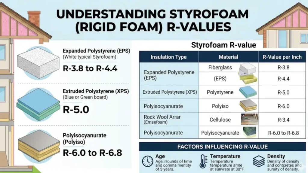 r value of styrofoam insulation