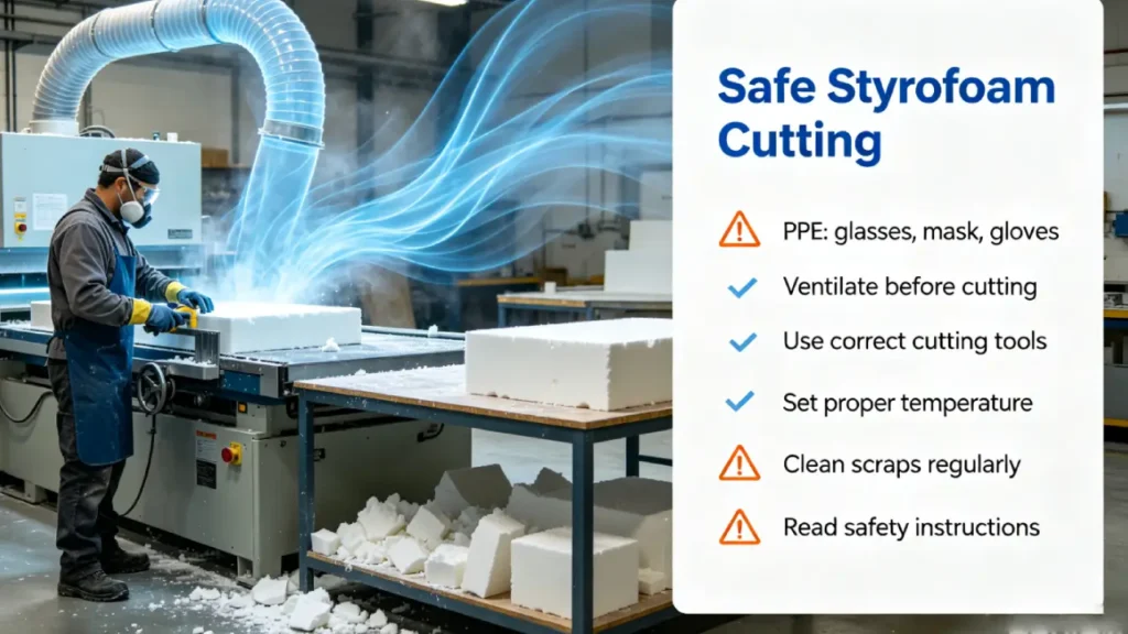 safety precautions about styrofoam cutting